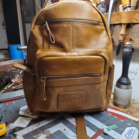 rawlings leather backpack